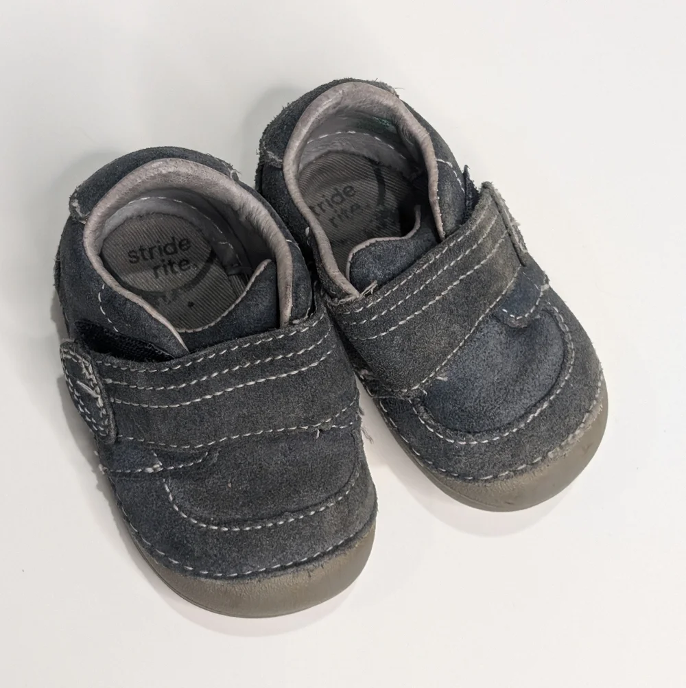 Stride‎ Rite Soft Motion Blue Gray Suede Toddler Shoes | Size 3W